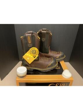 New! Mens Bota Trabajo Cebu "Farmer " Steel Toe Boots W/Insoles/Cream. Size 8.5.